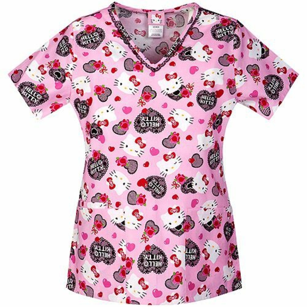 Hello Kitty Pink Scrub Top